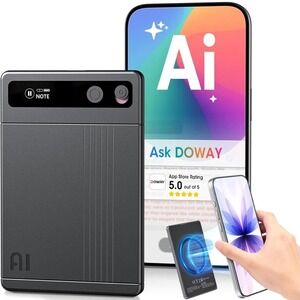 Alowan GPT-4 AI Voice Recorder 64GB USB-C Gray 72H Transcribe 118 Languages